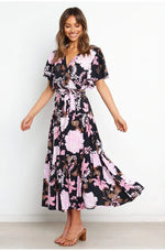 Robe Longue avec des Fleurs - Vignette | Dame Fleur