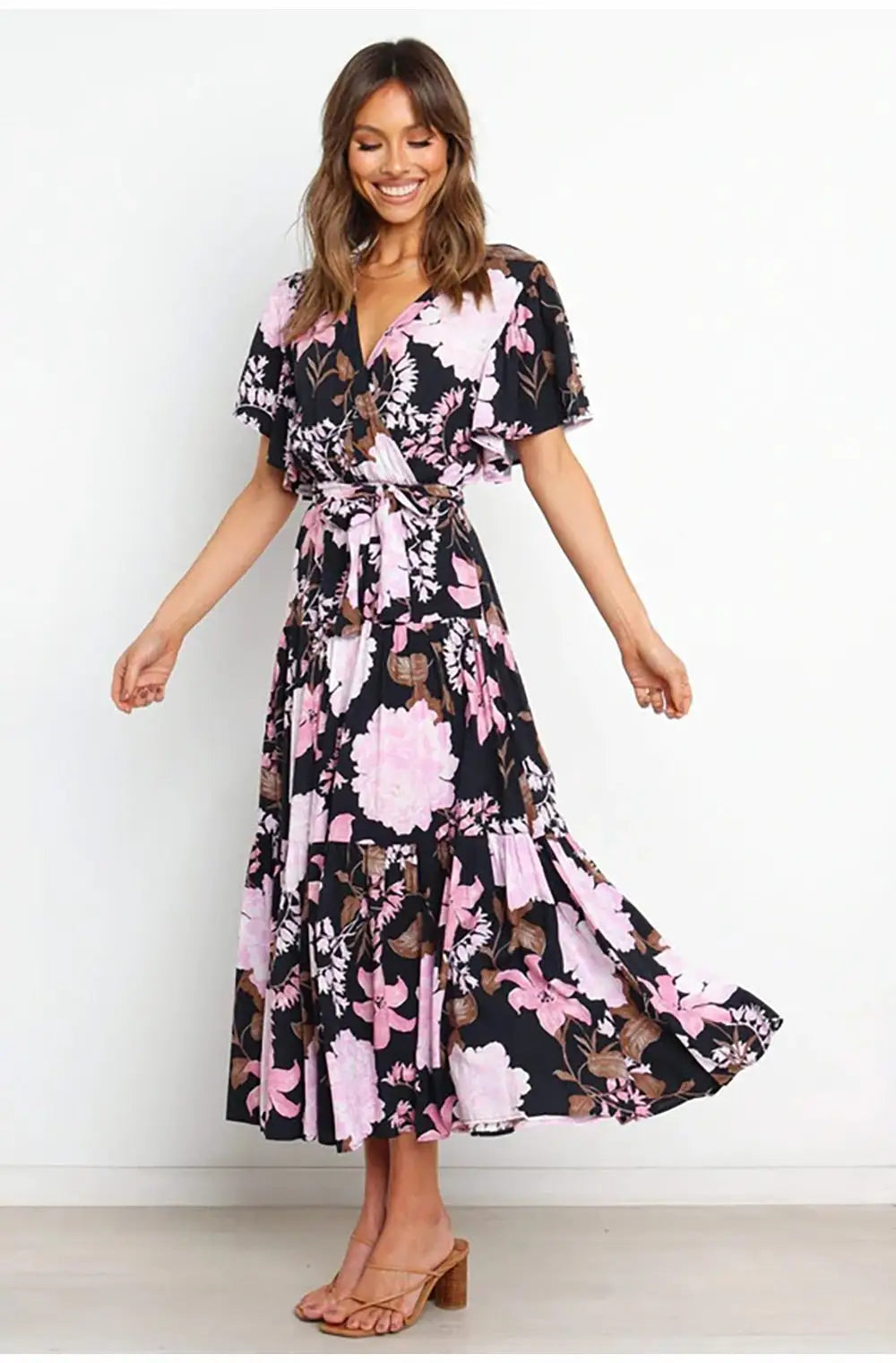 Robe Longue avec des Fleurs | Dame Fleur