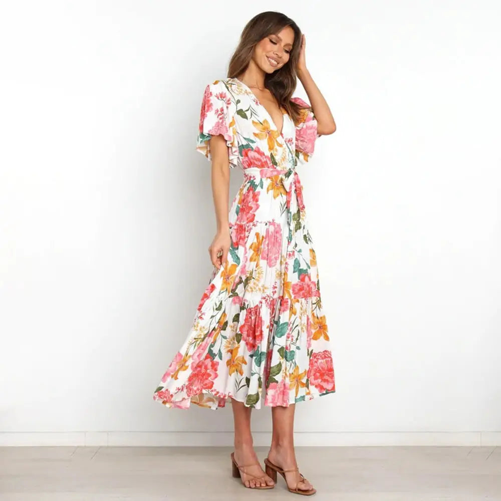 Robe Longue avec des Fleurs | Dame Fleur