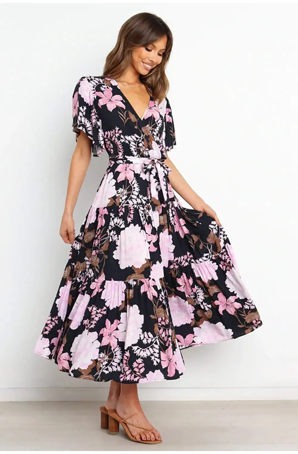 Robe Longue avec des Fleurs | Dame Fleur