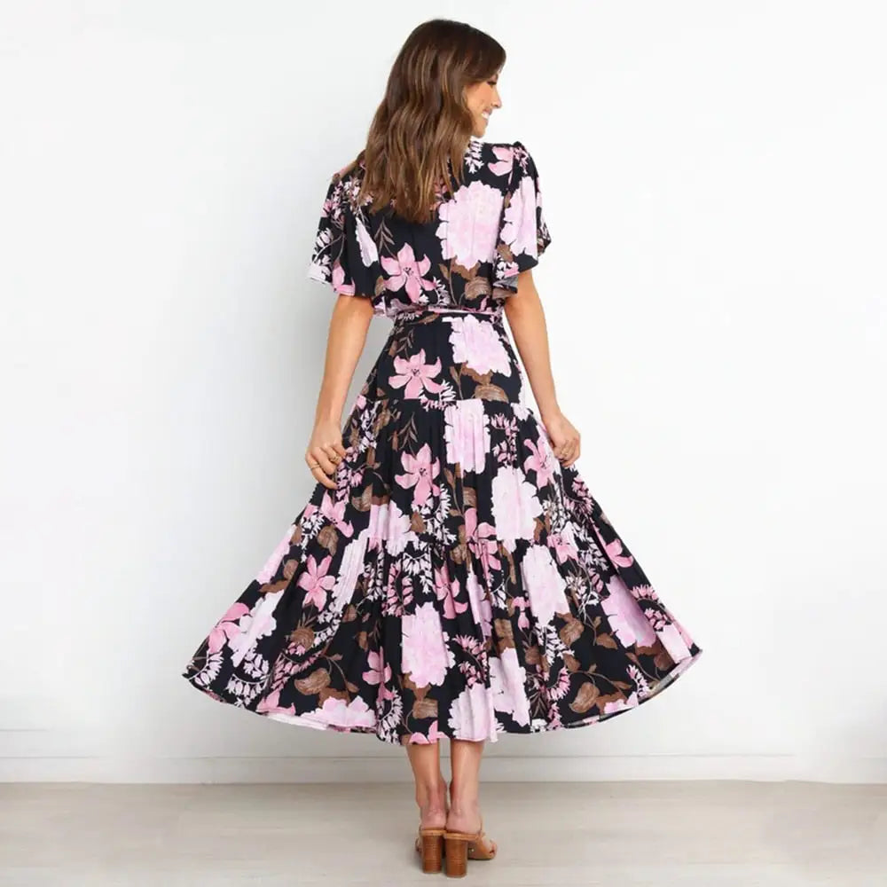 Robe Longue avec des Fleurs | Dame Fleur