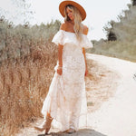 Robe Longue Blanche Champêtre - Vignette | Dame Fleur