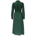 Robe Longue Chemise Verte Fleurie - Vignette | Dame Fleur