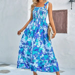Robe Longue d'Eté à Fleurs pour Femme Boho - Vignette | Dame Fleur