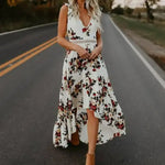 Robe Longue Dos Nu à Dentelle Fleurie - Vignette | Dame Fleur