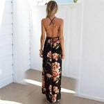 Robe Longue Dos Nu Fleuri - Vignette | Dame Fleur