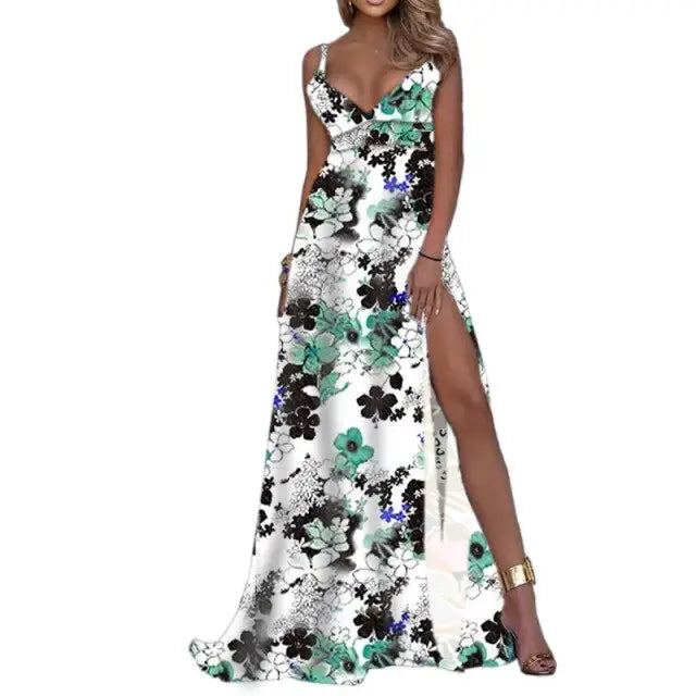 Robe Longue Fendue Eté | Dame Fleur