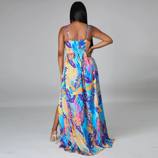 Robe Longue Fendue Eté | Dame Fleur