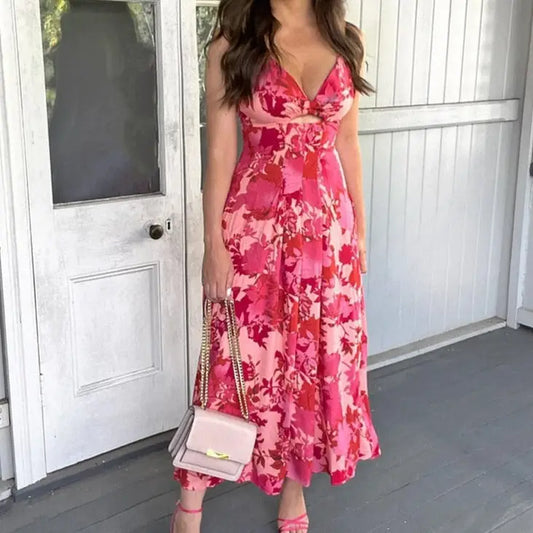 Robe Longue Fleurie à Bretelle | Dame Fleur