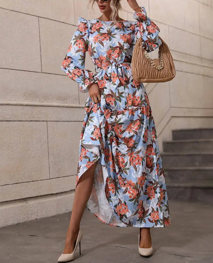 Robe Longue Fleurie Automne 2021 | Dame Fleur