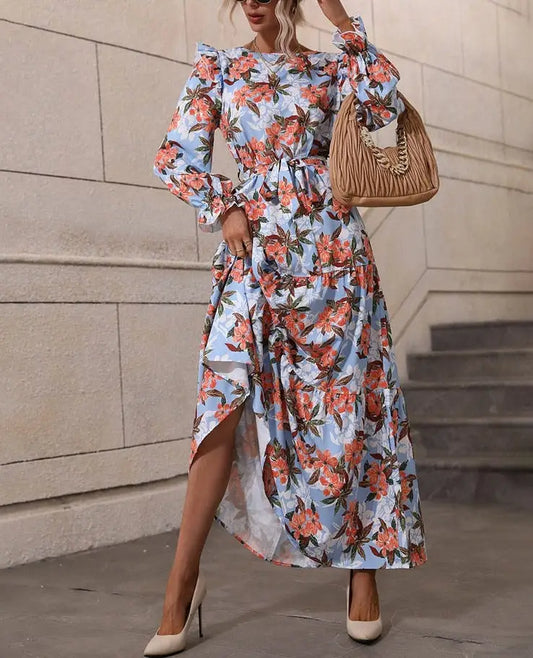 Robe Longue Fleurie Automne 2021 | Dame Fleur