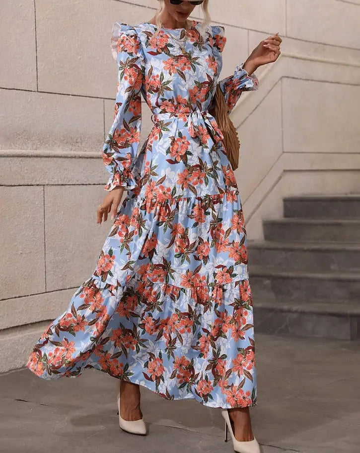Robe Longue Fleurie Automne 2021 | Dame Fleur
