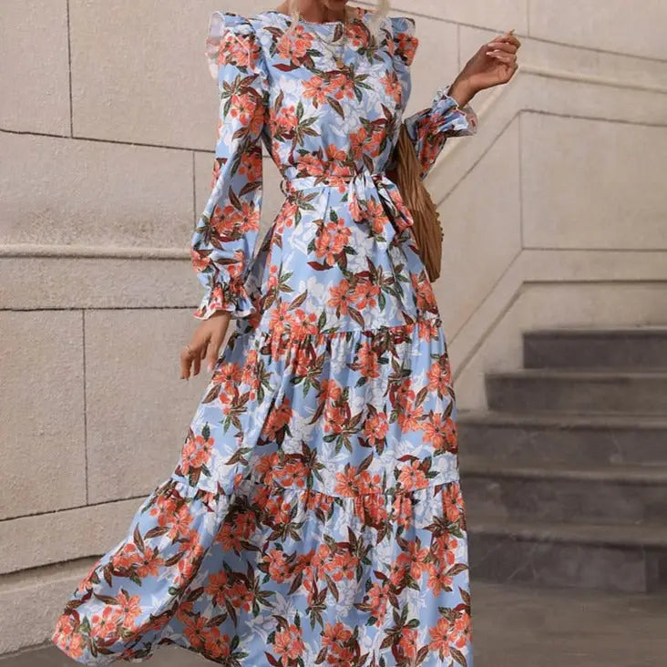 Robe Longue Fleurie Automne 2021 | Dame Fleur