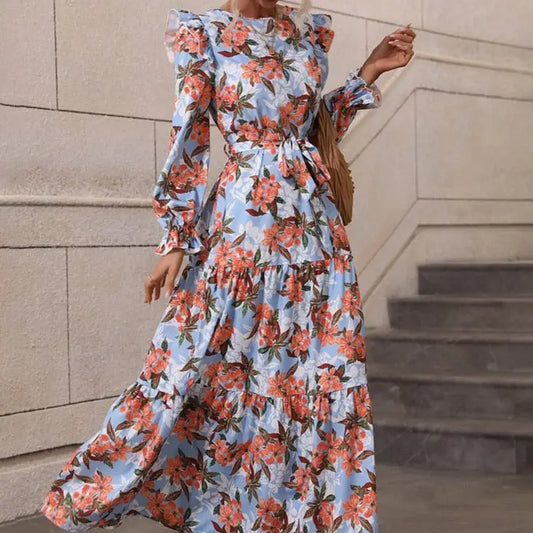 Robe Longue Fleurie Automne 2021 | Dame Fleur