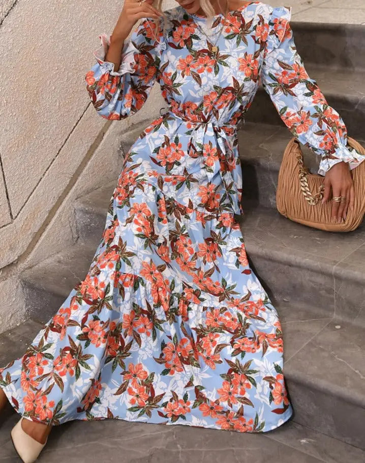 Robe Longue Fleurie Automne 2021 | Dame Fleur