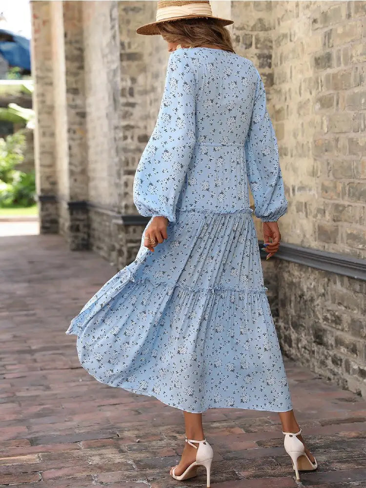 Robe Longue Fleurie Automne | Dame Fleur