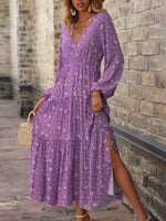 Robe Longue Fleurie Automne - Vignette | Dame Fleur