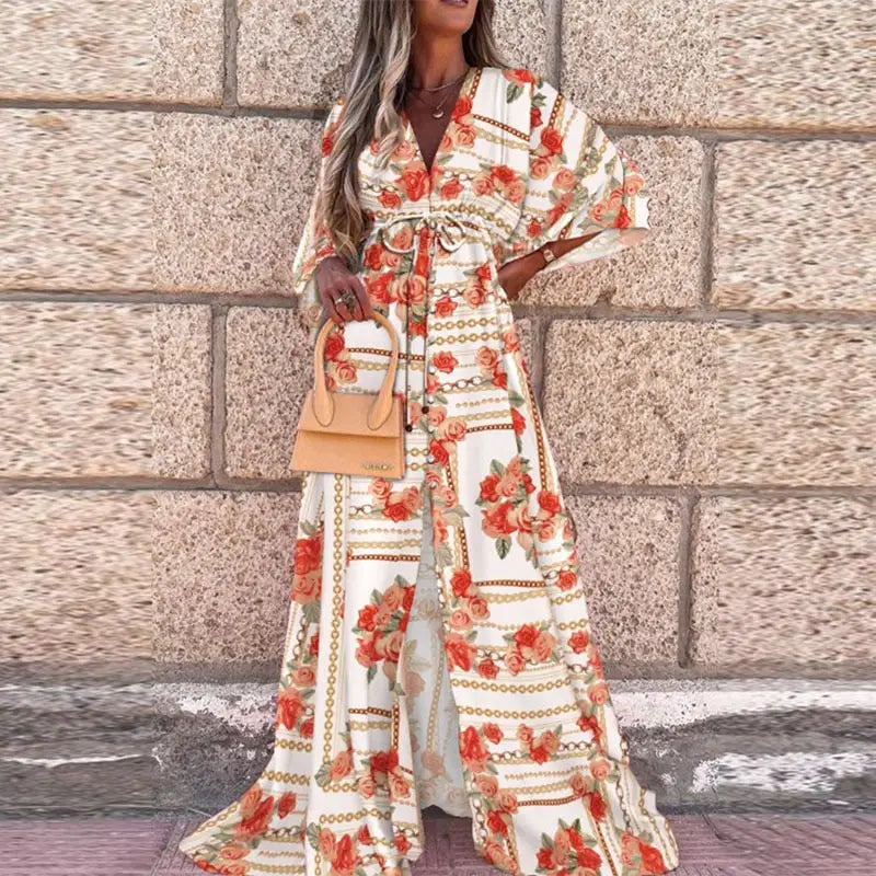 Robe Longue Fleurie Bohème | Dame Fleur