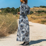 Robe Longue Fleurie Boutonnée Devant - Vignette | Dame Fleur