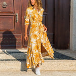 Robe Longue Fleurie Boutonnée Devant - Vignette | Dame Fleur