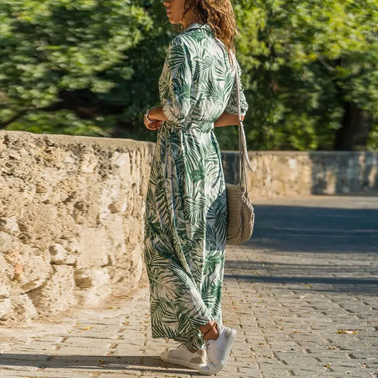 Robe Longue Fleurie Boutonnée Devant | Dame Fleur
