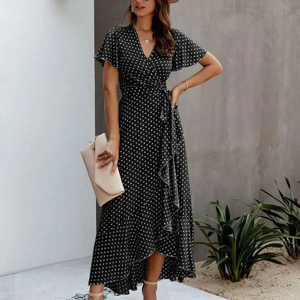 Robe Longue Fleurie Cache Coeur | Dame Fleur