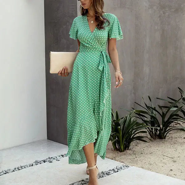 Robe Longue Fleurie Cache Coeur | Dame Fleur