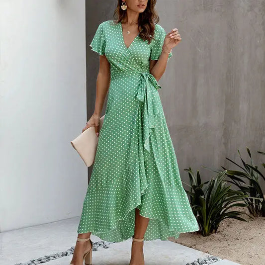 Robe Longue Fleurie Cache Coeur | Dame Fleur