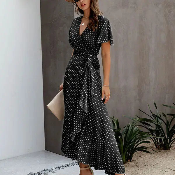 Robe Longue Fleurie Cache Coeur | Dame Fleur