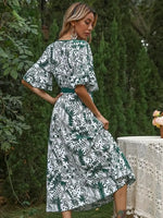 Robe Longue Fleurie Ceinturée - Vignette | Dame Fleur