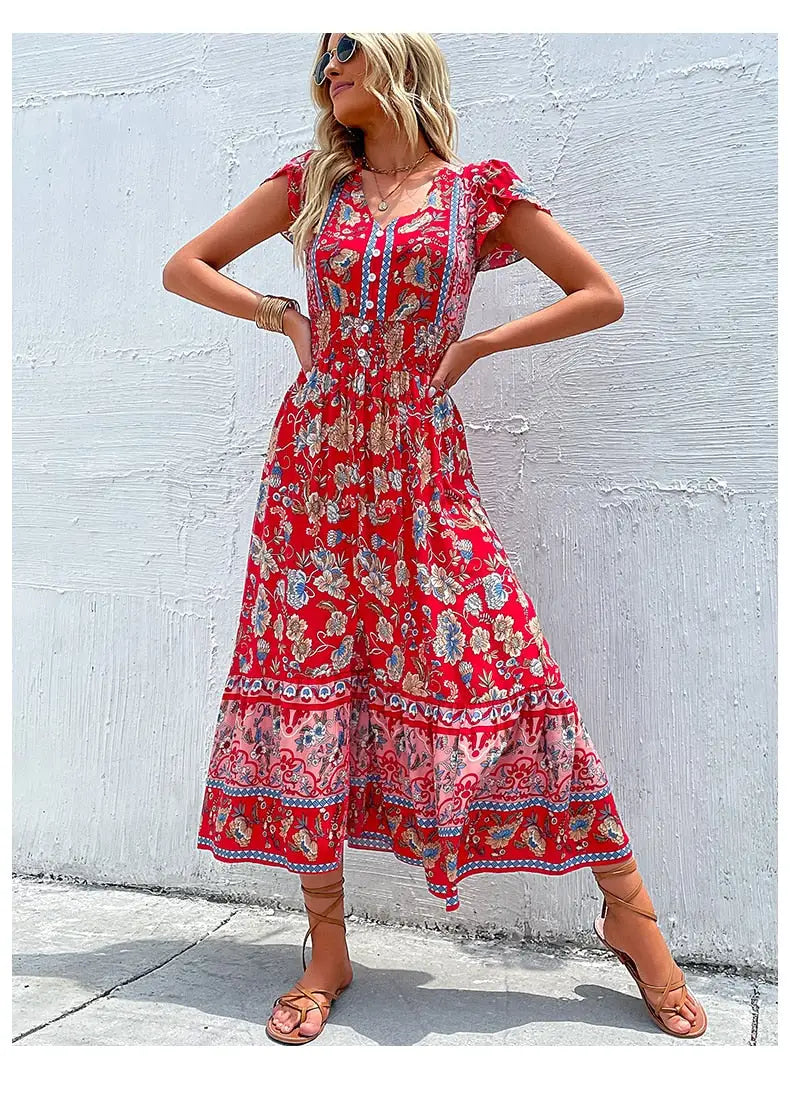 Robe Longue Fleurie Champêtre | Dame Fleur