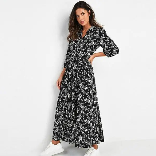 Robe Longue Fleurie Chemise | Dame Fleur