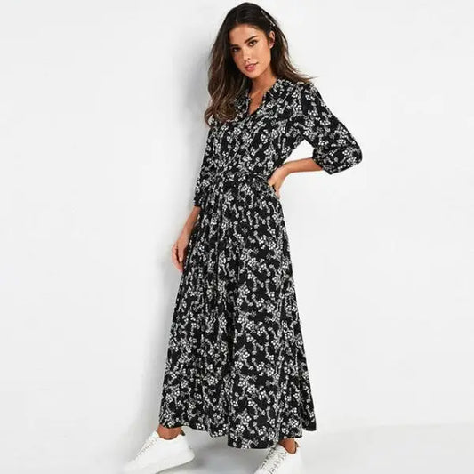 Robe Longue Fleurie Chemise | Dame Fleur