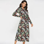 Robe Longue Fleurie Chemisier Vintage - Vignette | Dame Fleur