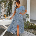 Robe Longue Fleurie Cintrée - Vignette | Dame Fleur