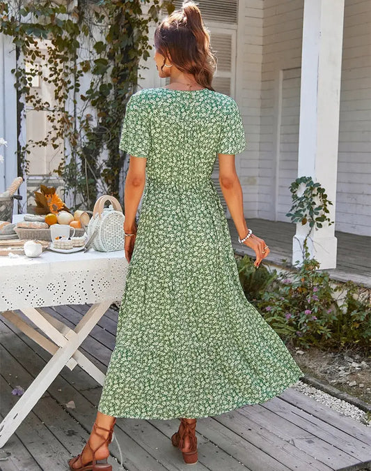 Robe Longue Fleurie Cintrée | Dame Fleur
