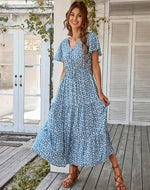 Robe Longue Fleurie Cintrée - Vignette | Dame Fleur
