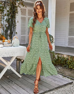 Robe Longue Fleurie Cintrée - Vignette | Dame Fleur