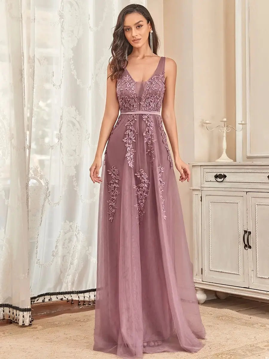 Robe Longue Fleurie Demoiselle d’Honneur | Dame Fleur
