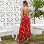 Robe Longue Fleurie Dos Nu - Vignette | Dame Fleur