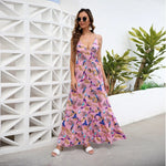 Robe Longue Fleurie Dos Nu Bohème - Vignette | Dame Fleur