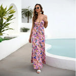 Robe Longue Fleurie Dos Nu Bohème - Vignette | Dame Fleur