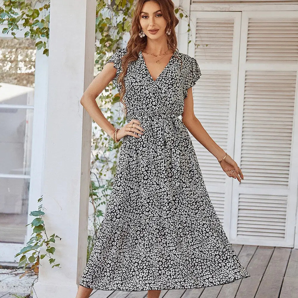 Robe Longue Fleurie en Mousseline pour Femme | Dame Fleur