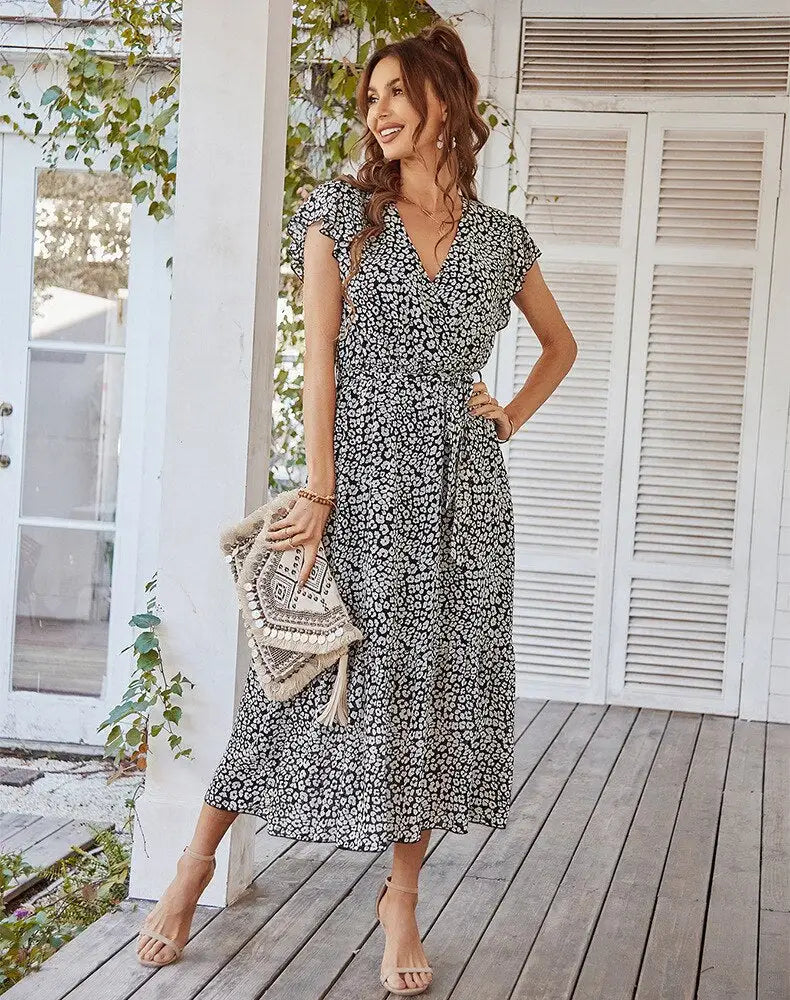 Robe Longue Fleurie en Mousseline pour Femme | Dame Fleur