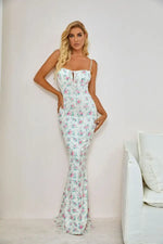 Robe Longue Fleurie Fines Bretelles - Vignette | Dame Fleur