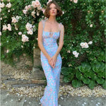 Robe Longue Fleurie Fines Bretelles - Vignette | Dame Fleur