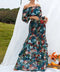 Robe Longue Fleurie Fluide Col Bateau | Dame Fleur