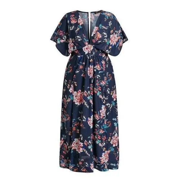 Robe Longue Fleurie Grande Taille | Dame Fleur