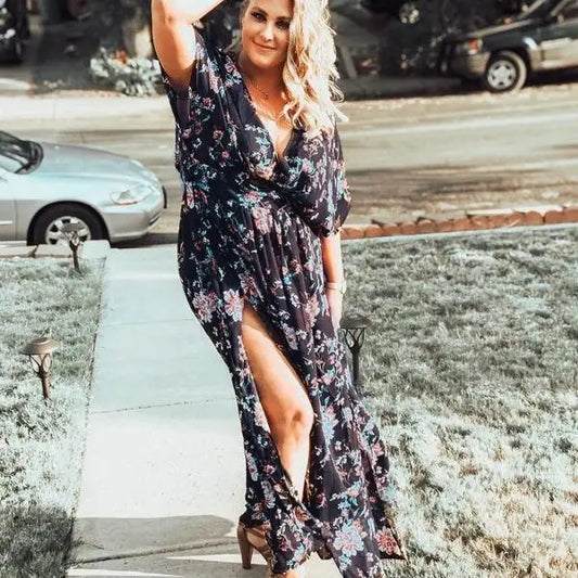 Robe Longue Fleurie Grande Taille | Dame Fleur