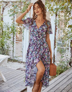 Robe Longue Fleurie Mousseline - Vignette | Dame Fleur
